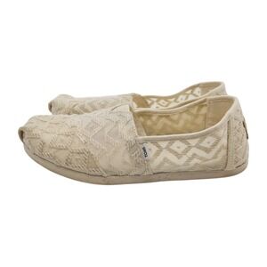 TOMS Alpargata Slip On Womens 5.5 Beige Flats‎ Casual 10017820